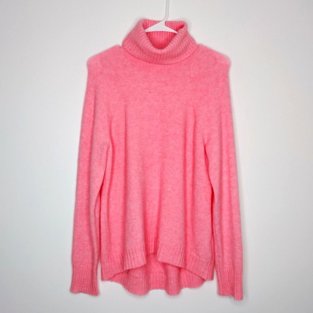 J Crew Turtleneck Sweater in Supersoft Yarn Alpaca Wool Small Pink